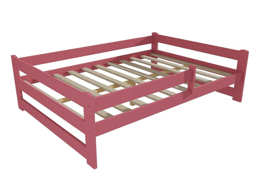 eoshop Detská posteľ DP 019 XL so zábranou (Rozmer: 120 x 200 cm, Farba dreva: farba ružová)